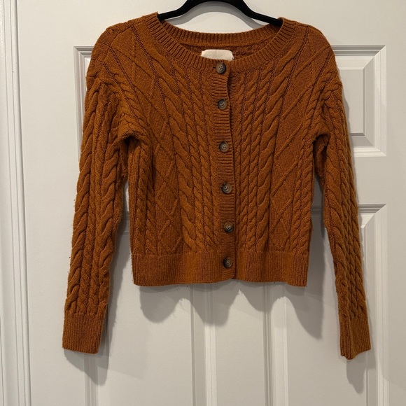 Lucky Brand Cable Knit Cardigan - Orange - Picture 2 of 3